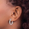 Black Bow Jewelry 3mm x 18mm (11/16 Inch) Polished 14k White Gold Flat Edge Round Hoops - 3 of 4