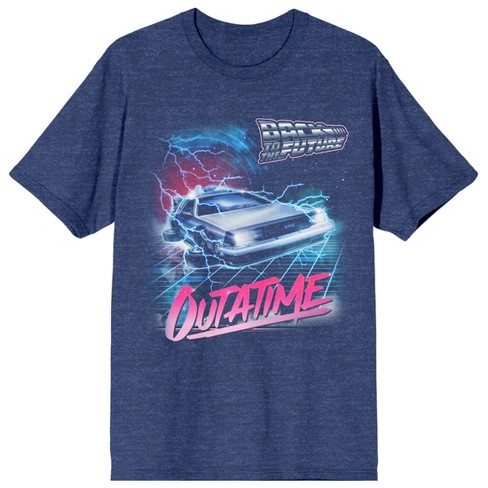 Back To The Future Out Of Time Women's Navy Heather T-Shirt-XXL