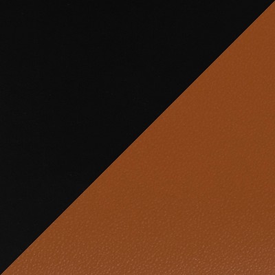 Fuji 46'' Black Metal Frame with Camel Faux Leather Bench