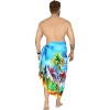 LA LEELA Men's Lava Lava Hawaiian Vacation Sarongs Summer Long Beach Cover Up Swimwear Holidays Pareo Beachwear For Men One Size Sea, Beach - 3 of 4