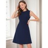 INSPIRE CHIC Women's Work Round Neck Sleeveless Fit and Flare Dresses - 2 of 4