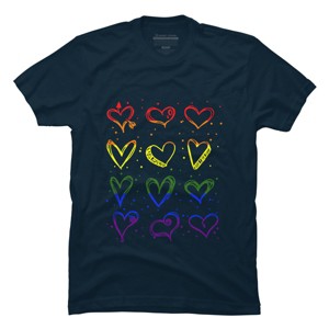 Adult Design By Humans Rainbow Pride Hearts By Classmates T-Shirt - 1 of 2