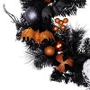 Northlight Ornaments and Ghost Halloween Twig Pine Wreath - 24" - Orange and Black - Unlit - 4 of 4