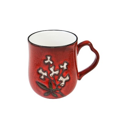 Evergreen Cypress Home Artisan Series Cup 10oz. Red Wistful Floral