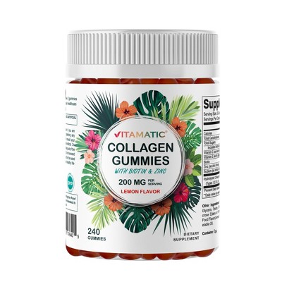 Hydrolyzed Collagen Gummies with Vitamin C, Zinc and Biotin, 200 mg per serving - 240 Gummies