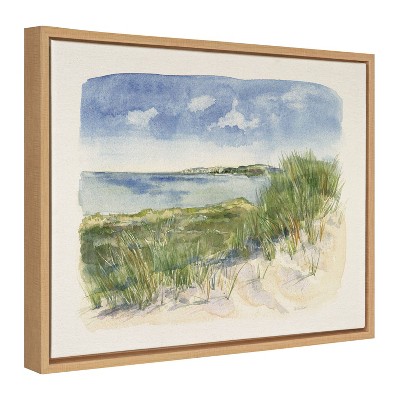 Sylvie by the Sea Natural Framed Canvas Landscape Art