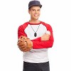 Baseball Necklace for Boys,Initial Dog Tag Necklace for Men,Baseball Athletes Accessories Pendant 24 Inch Chain,Graduation Jewelry - 3 of 4