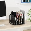 Simple Trending 2 Pack Mesh Desktop File Sorter Organizer, 5-Section Bookshelf for Desk Home Office, Black - 3 of 4