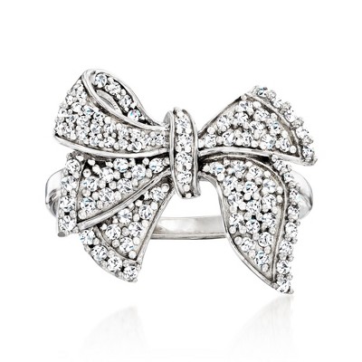 Ross-Simons 0.50 ct. t.w. Diamond Bow Ring in Sterling Silver