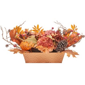Artificial Plant - Faux 25" Peony & Pumpkin Potted Arrangement - FXP1057 - Multicolored - Safavieh - 1 of 4