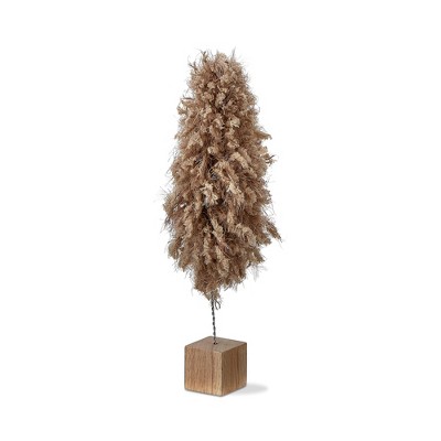 tagltd Minky Shaggy Fleece Tabletop Decor Brown Tree Small, 11.5 in.