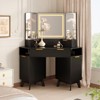 48'' Large Corner Vanity Desk, Modern Fluted Makeup Vanity with Mirror and Lights - 2 of 3