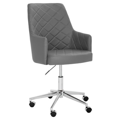 Chase 17-21" Transitional Faux Leather Office Chair in Gray - Brant House