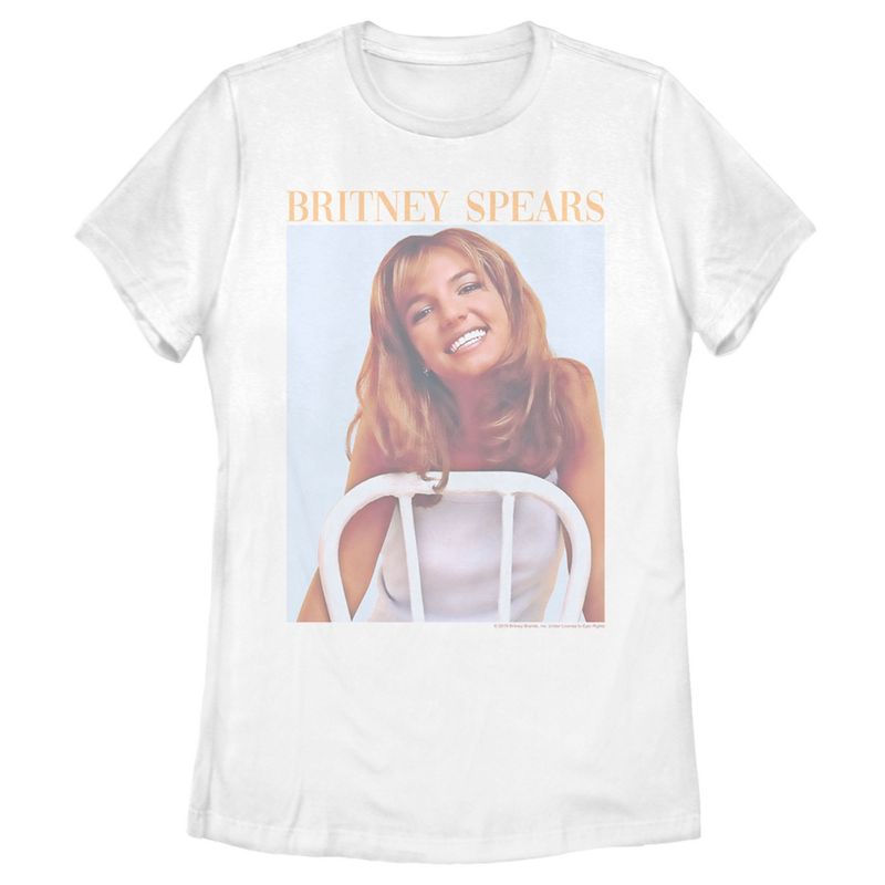 Women's Britney Spears Faded Smile Poster T-Shirt, 1 of 5