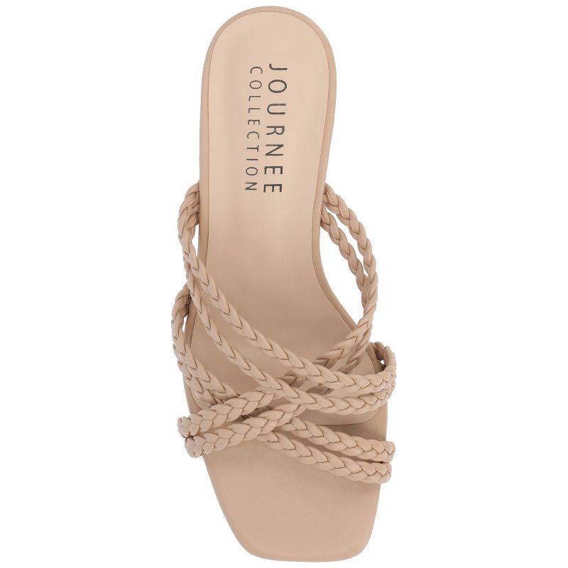 Journee Collection Womens Baylen Braided Strap Slip On Wedge Sandals, 4 of 10