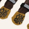 Unique Bargains Non-Slip Dog Socks with Reflective Adjustable Tapes Brown 4 Pcs - 3 of 4