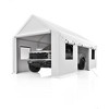 12X20 ft Heavy Duty Carport, Portable Garage with Roll-Up Windows & Side-Opening Door, Car Canopy Reinforced Four-Hole Base - 2 of 4