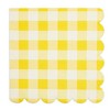 Blue Panda 100 Pack Yellow Plaid Scalloped Luncheon Paper Napkins for Party Supplies Decorations, 6.5 In - 4 of 4