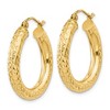 Black Bow Jewelry 4mm, 14k Yellow Gold Diamond-cut Hoops, 25mm (1 Inch) - 2 of 4