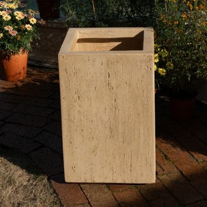 KWPZQEB 19.75" H Rectangle Planter Box, Modern Outdoor/Indoor Rectangular Trough Planter with Drain Holes, Long Box Planter, Durable All-Weather Use - 1 of 4