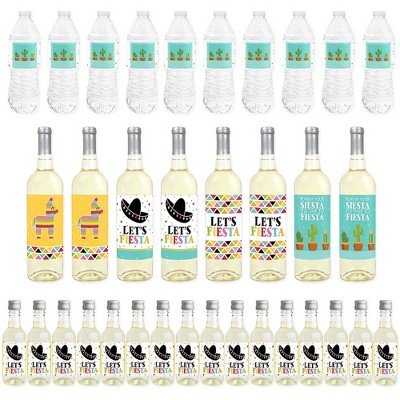 Big Dot of Happiness Let's Fiesta - Mexican Fiesta Decorations - Beverage Bar Kit - 34 Pieces