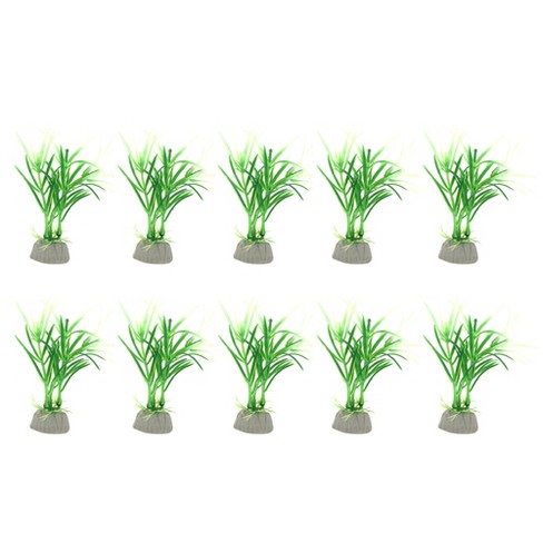 Unique Bargains Aquarium Plastic Plants for Fish Tank Landscape Decoration Green 10 Pcs - image 1 of 4