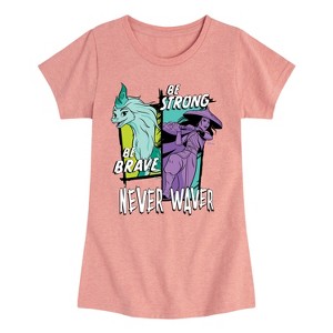 Girls' - Disney - Raya and the Last Dragon Be Strong Be Brave Never Waver Fitted Short Sleeve Graphic T-Shirt - 1 of 4