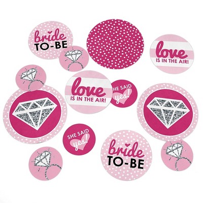Big Dot of Happiness Bride-To-Be - Bridal Shower & Bachelorette Party Giant Circle Confetti - Classy Bachelorette Party Décor - Large Confetti 27 Ct