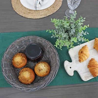 Gray-Washed Round Wicker Bread Baskets, Set of 2