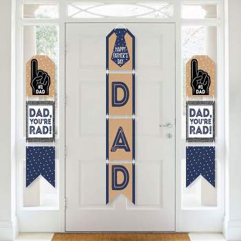 Big Dot of Happiness My Dad is Rad - Hanging Vertical Paper Door Banners - Father's Day Party Wall Decoration Kit - Indoor Door Decor