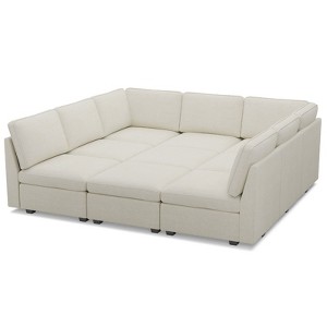 Belffin 9-Seater Sleeper Sectional - Convertible Cloud Couch with Plush Chenille & All-Module Storage - 1 of 4