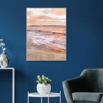 Large Coastal Sunset Abstract Canvas Art for Kids