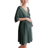 Ekouaer 3 in 1 Labor/Delivery/Hospital Gown Maternity Dress Nursing Nightgown Sleepwear for Breastfeeding - 3 of 4