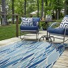 HomeStock Outdoor Washable Pompano Blue & Ivory 5' X7', Machine Woven with Printed Designs, Coastal Rug - 2 of 4
