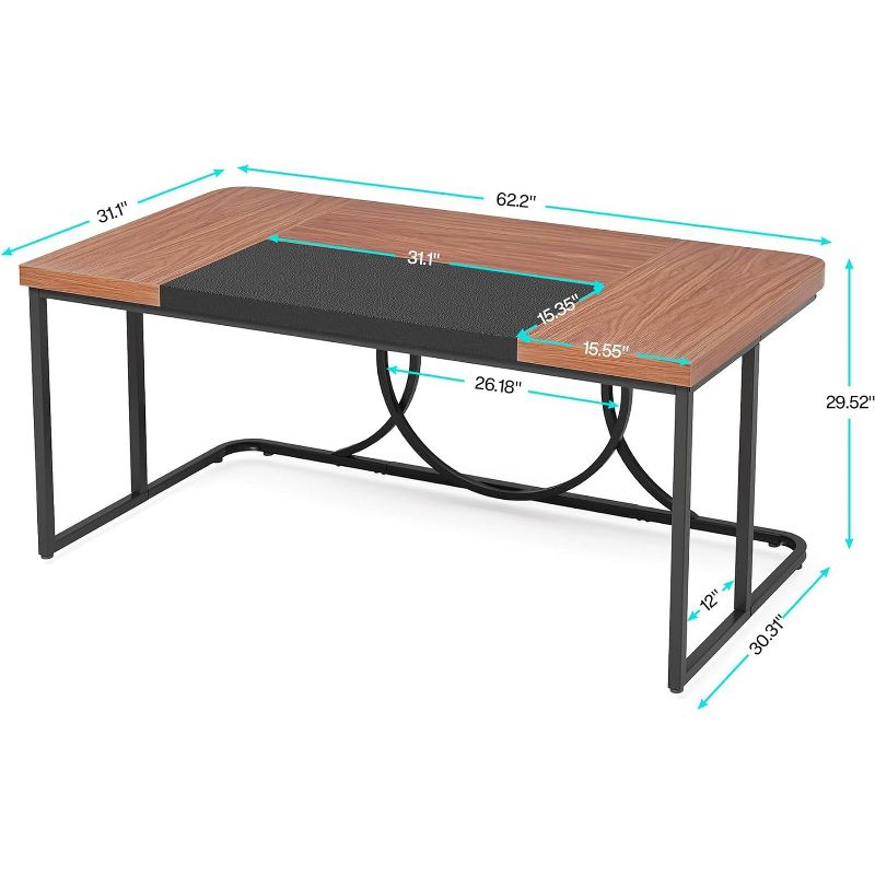Tribesigns 62-inch Office Computer Desk, Large Executive Desk with Metal Frame, Simple Writing Desk Study Table Workstation for Home Office, 3 of 10