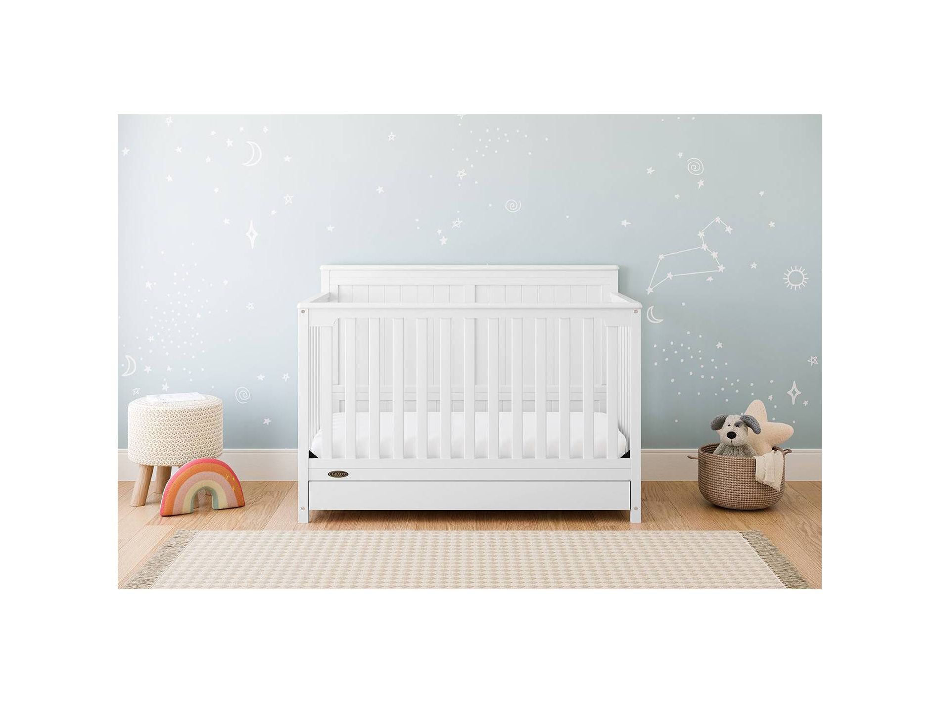 Graco Hadley 5-in-1 Convertible Crib with Drawer - White