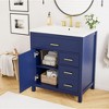 30-Inch Black Bathroom Vanity with Ceramic Sink and Ample Storage - Ideal Choice for Small Bathrooms Black - 2 of 4
