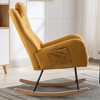 35.5 in. Soft Teddy Fabric Rocking Chair with Pocket for Living Room Bedroom - 3 of 4