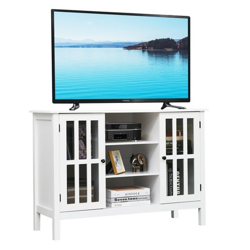 Costway 50'' Tv Stand Modern Wood Storage Console Entertainment