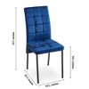 VYNXARIA Dark Blue Velvet High Back Nordic Dining Chair Modern Fabric Chair with Black Legs, Set Of 4 - 3 of 4