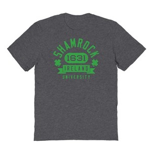 Rerun Island Men's Shamrock University Short Sleeve Graphic Cotton T-Shirt - 1 of 1