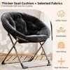 Comfy Oversized Saucer Chair for Adults ¨C Soft Faux Fur Plush Folding Moon Chair, Thick Padded Stable Metal Frame Reading Lounge Chair - 4 of 4
