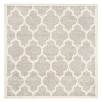 7'X7' Square Outdoor Patio Rug  Light Gray/Beige - Safavieh