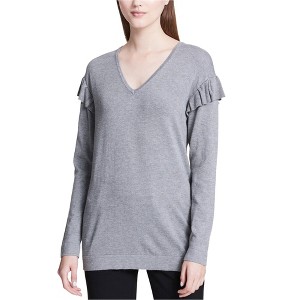 Calvin Klein Womens Ruffled Knit Sweater - 1 of 1