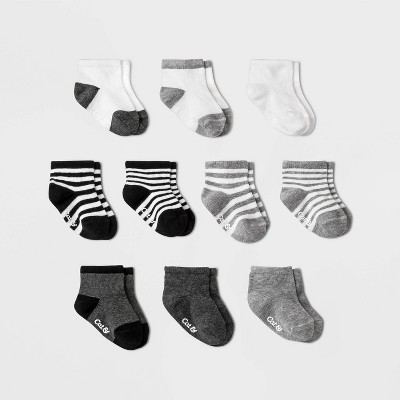 Baby 6pk Turn Cuff Socks - Cat & Jack™ White 6-12M