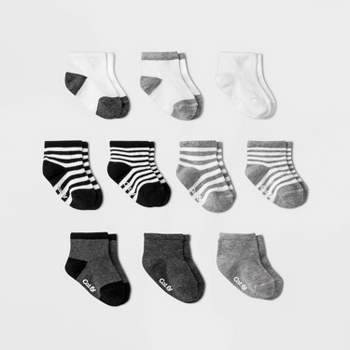 Baby Boys' 10pk Ankle Socks - Cat & Jack™ Black/Gray