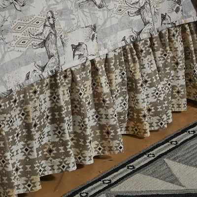 Wildlife Print White Cotton Twin Bedspread Set