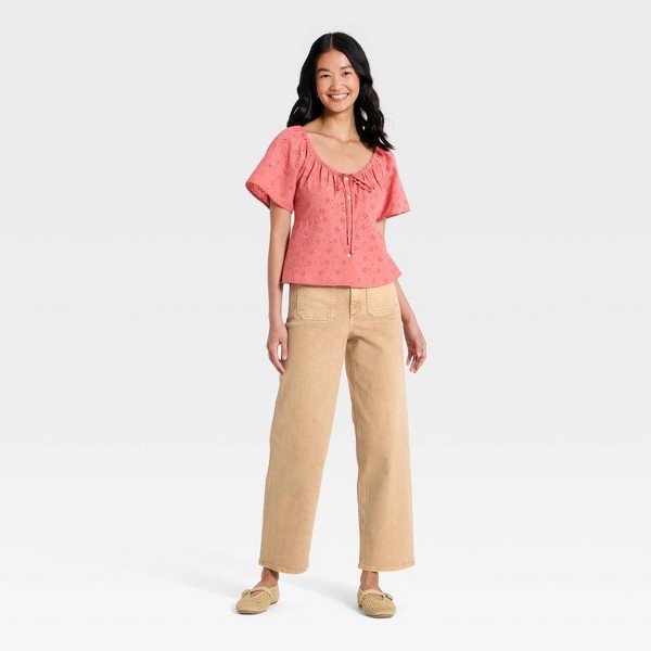 Pantalón recto estilo marinero para mujer - Universal Thread™ Malva 3