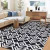 Geometric Rugs, Washable Rugs for Living Room, Ultra Thin Low Pile Carpet for Bedroom, Stain-Resist Non Slip Mat for Dining/Kitchen/Nursery - 3 of 4