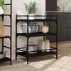 vidaXL Kitchen Trolley Black 25.6 in.x15.7 in.x34.1 in. Engineered Wood - 4 of 4